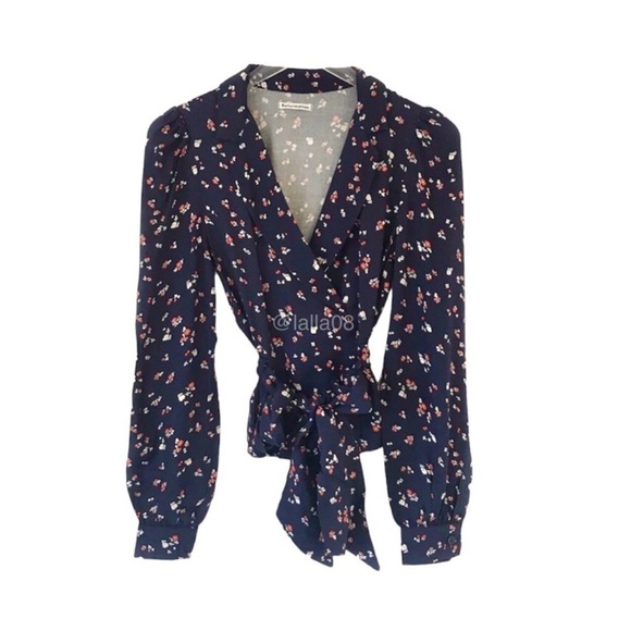 Reformation Claudette tie front floral blouse top - Picture 8 of 9
